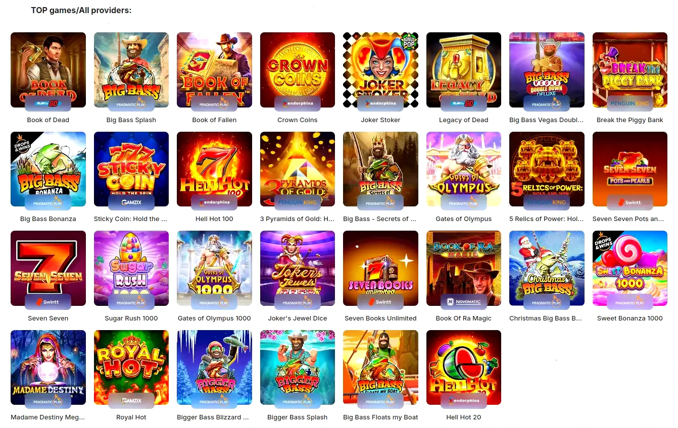 30bet Online Casino Spielangebot